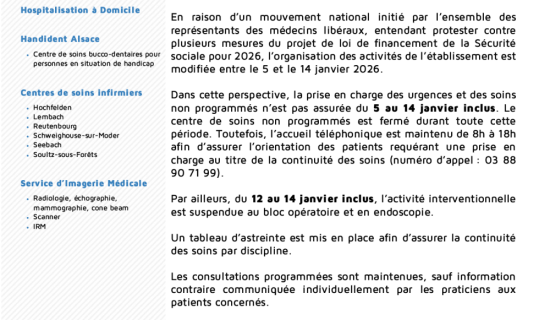 RESTRICTION EXCEPTIONNELLE DES ACTIVITES NON PROGRAMMEES ET D'URGENCES